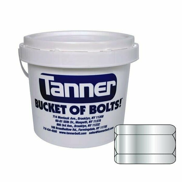 Tanner 1/4in-20 x 7/8in Hex Coupling Nuts, Crbon Steel / Zinc Plated2000 Pieces/Bucket TB-370